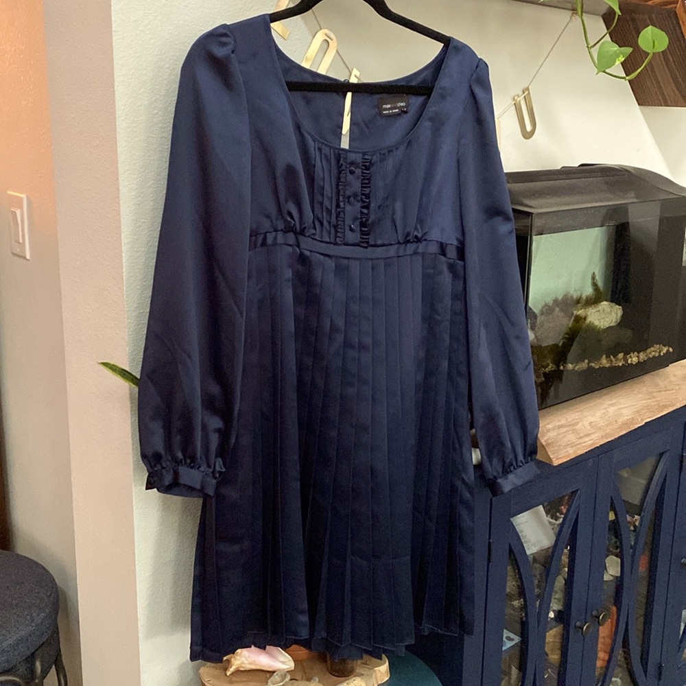 Navy Fit and Flare Dress